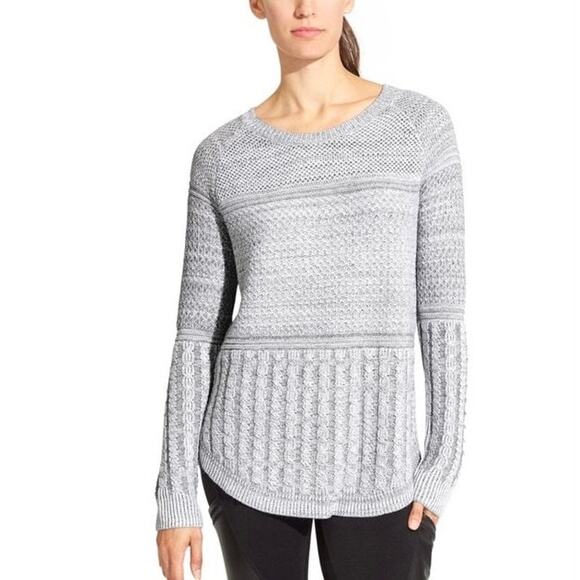 Athleta Sweater Borealis Women’s Medium Cable Knit Oversized Minimalist Gray - Picture 1 of 11